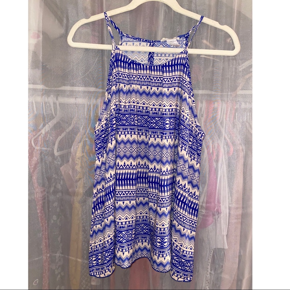 Printed blue Tank
